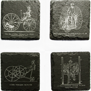 Victorian bikes slate coasters