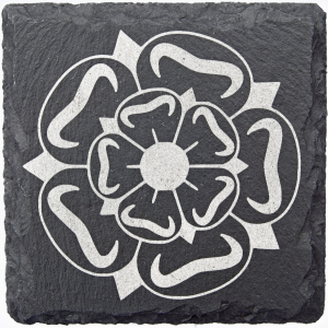 Yorkshire rose slate coaster